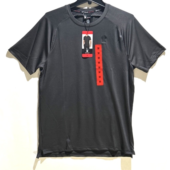 NWT Spyder‎ Men's Active Short Sleeve Tee Moisture Wicking 4 Way Stretch Black M - Picture 1 of 7